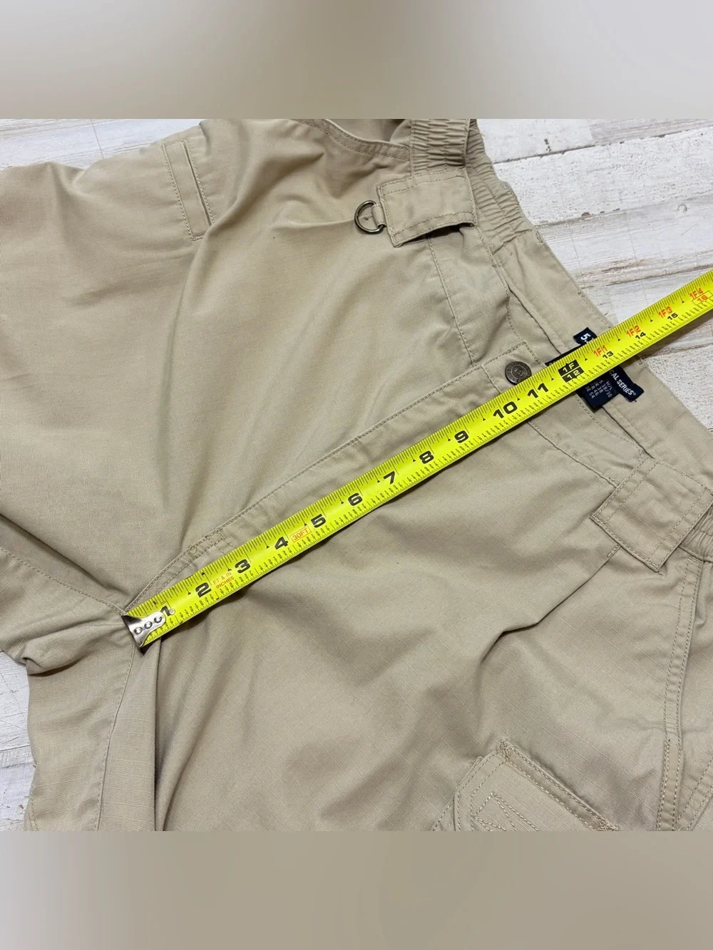 5.11 Tactical Men’s 38 x 30 Pants Beige Cargo Style Multi Pockets Elastic Waist